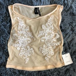 Urban Outfitters Mesh/Lace Crop Top